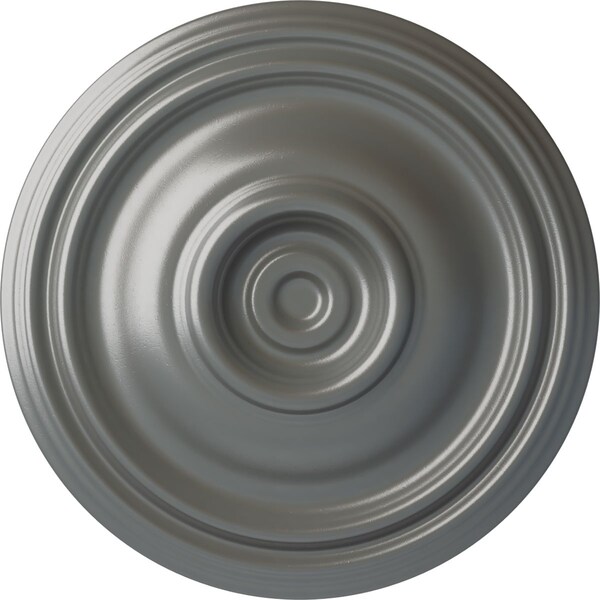 Ekena Millwork Traditional Ceiling Medallion (Fits Canopies up to 4"), Hand-Painted Silver, 14 3/4"OD x 1 3/4"P CM14TRSLS - main